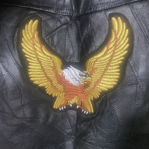 Diamond Plate Buffalo Leather Motorcycle Vest Mens US 2XL - Picture 6 of 8